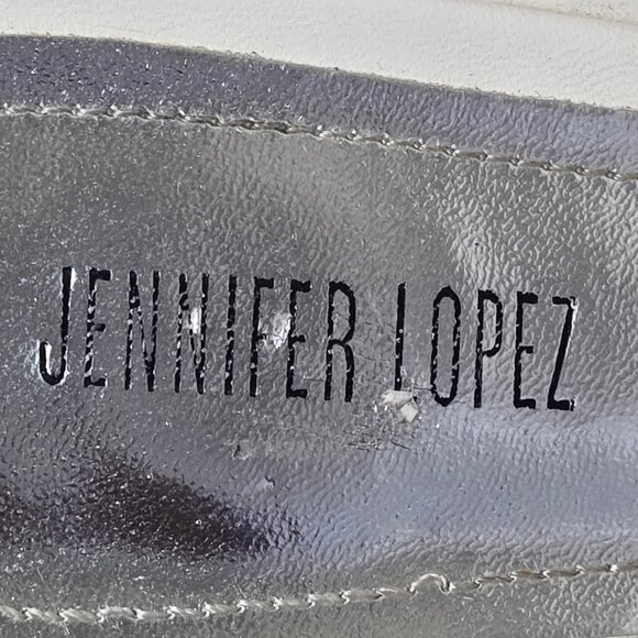 Jennifer Lopez wedge heels 7 1/2 White pre-owned - Picture 3 of 7